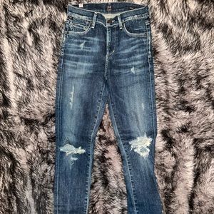 CITIZENS OF HUMANITY ROCKET DISTRESSED SKINNY DK WASH 24